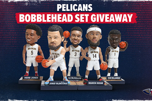 Free Pelicans Bobblehead Set