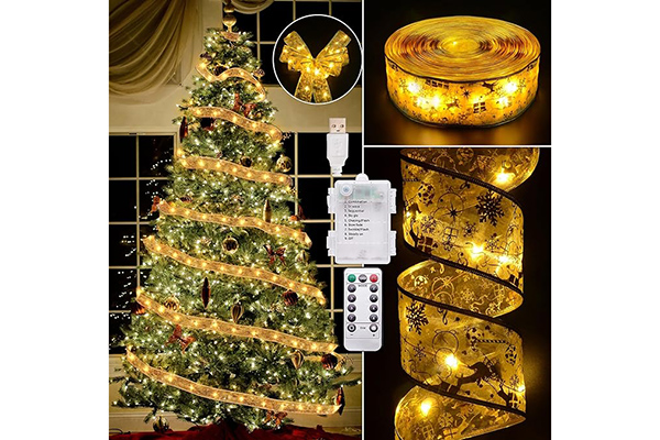 Christmas Tree Ribbon Lights with Remote Control