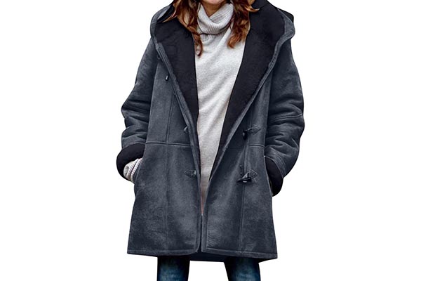 Women Sherpa Lined Jacket with Hood