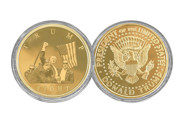 Free Trump Fighting For America Gold Coin